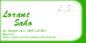 lorant saho business card